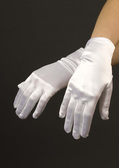 Короткие атласные перчатки (белый) 