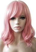 Нежно-розовый парик каре